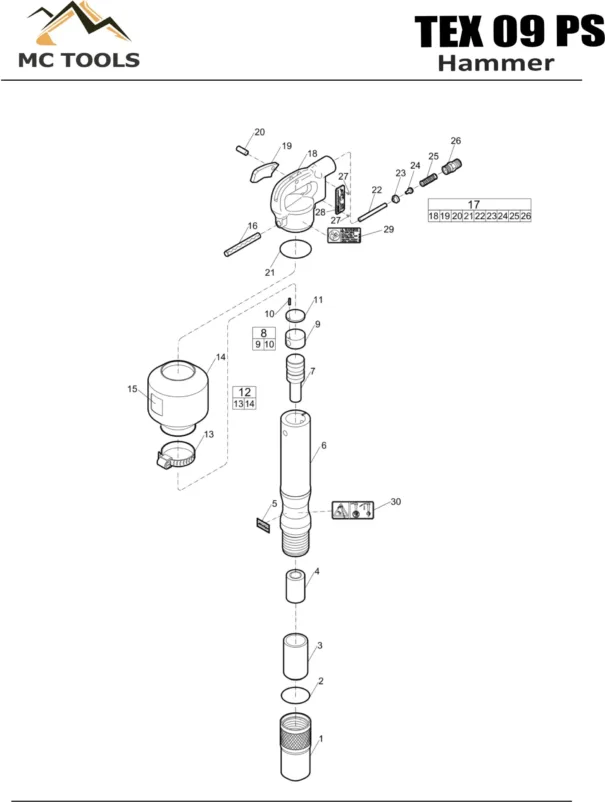 Spare parts of Tex - 09 PS