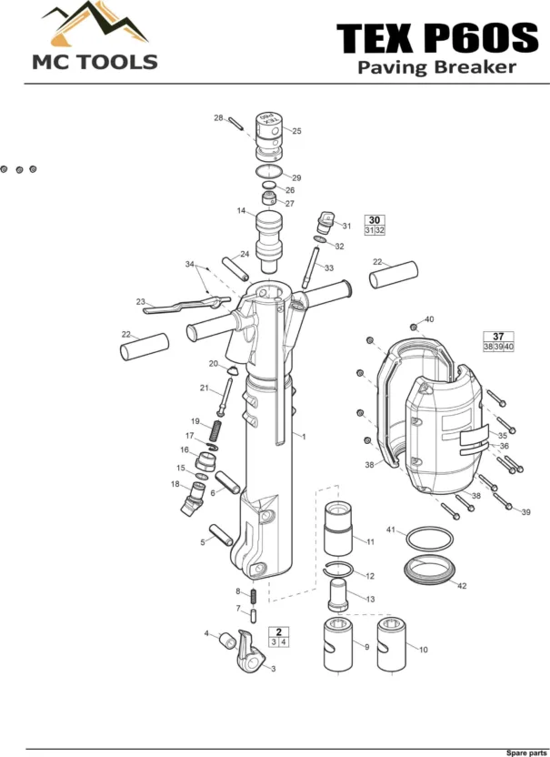 Spare parts of 	TEX – P60S