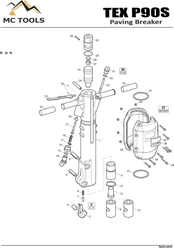 TEX P90S Spare parts of TEX – P90S